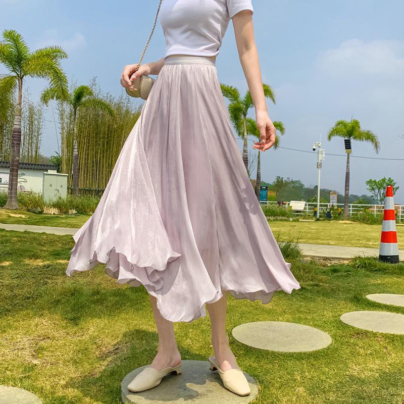 Women s High Waist A-Line Flowy Gauze Midi Skirt - Summer Slimming Mid-Length Umbrella Skirt L хаки
Women s High Waist A-Line Flowy Gauze Midi Skirt - Summer Slimming Mid-Length Umbrella Skirt L хаки