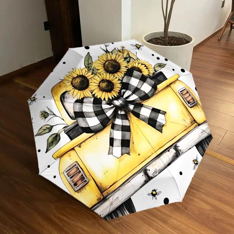 Sunflower Bowknot Yellow Pickup Truck - Automatic Opening Umbrella, Portable Folding Design, 8-Bone Iron Frame, Outdoor Rain Umbrella, Festi
Sunflower Bowknot Yellow Pickup Truck - Automatic Opening Umbrella, Portable Folding Design, 8-Bone Iron Frame, Outdoor Rain Umbrella, Festi