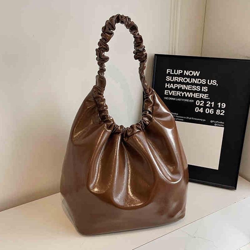 Retro Large Capacity Tote Bag Women Casual Versatile Solid One Shoulder Bag Texture Soft PU Pleated Underarm Bags Trend (30cm<Max Length<50cm) кавовий
Retro Large Capacity Tote Bag Women Casual Versatile Solid One Shoulder Bag Texture Soft PU Pleated Underarm Bags Trend (30cm<Max Length<50cm) кавовий