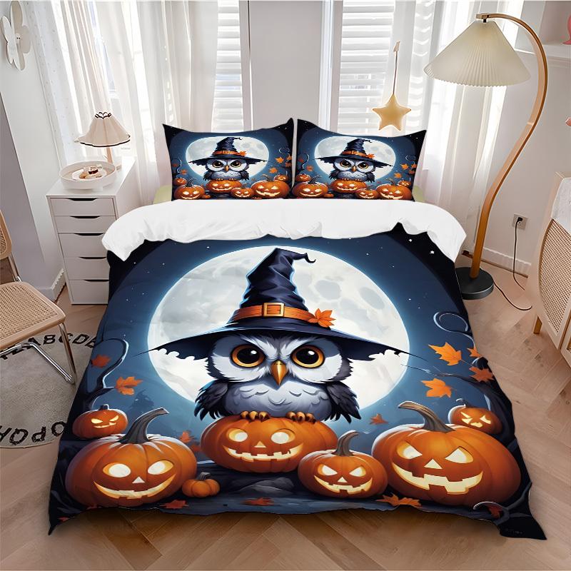 3pc Halloween Owl Cover Set - 1 Quilt Cover + 2 Pillowcases, All Seasons Bedroom Setting, Perfect for Home055 135x200cm
3pc Halloween Owl Cover Set - 1 Quilt Cover + 2 Pillowcases, All Seasons Bedroom Setting, Perfect for Home055 135x200cm