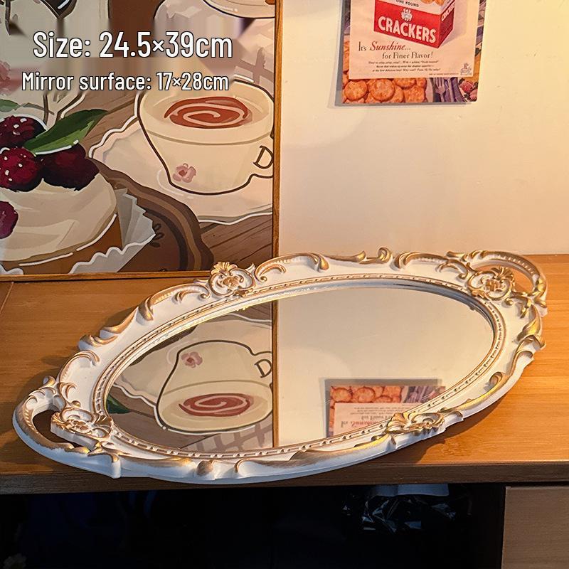 French Retro Vanity Mirror with Jewelry Display Tray – Desktop Ornament and Photo Prop
French Retro Vanity Mirror with Jewelry Display Tray – Desktop Ornament and Photo Prop