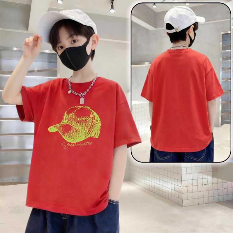 Boys Trendy Loose-Fit Letter Print Pure Cotton Short Sleeve T-Shirt - Summer Style 2026 110 (30-40 lbs)
Boys Trendy Loose-Fit Letter Print Pure Cotton Short Sleeve T-Shirt - Summer Style 2026 110 (30-40 lbs)