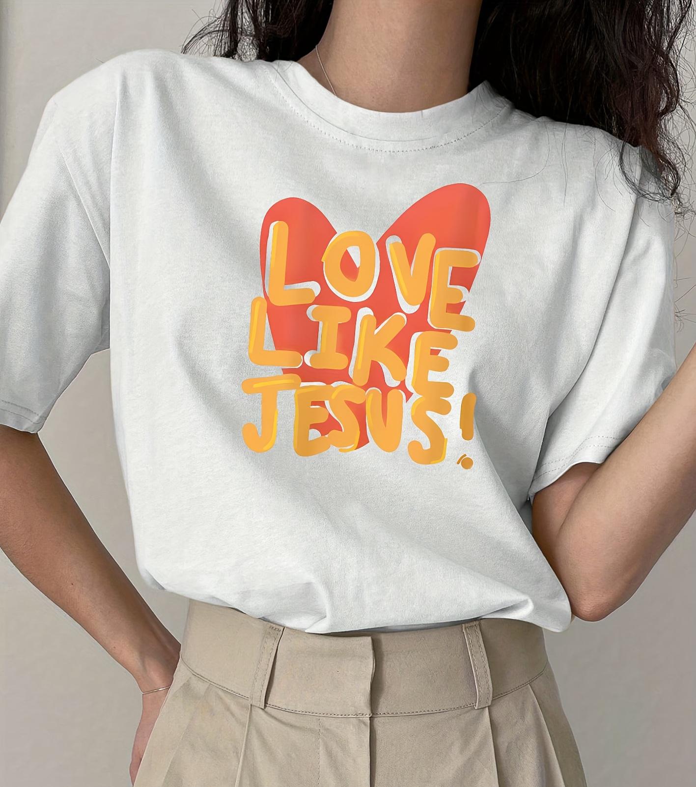 Womens Casual Elegant Love Like Jesus Pink Heart Graphic TShirt Harajuku Sleeve Clothing Street Tops Tees Aesthetic Clothes 4XL
Womens Casual Elegant Love Like Jesus Pink Heart Graphic TShirt Harajuku Sleeve Clothing Street Tops Tees Aesthetic Clothes 4XL