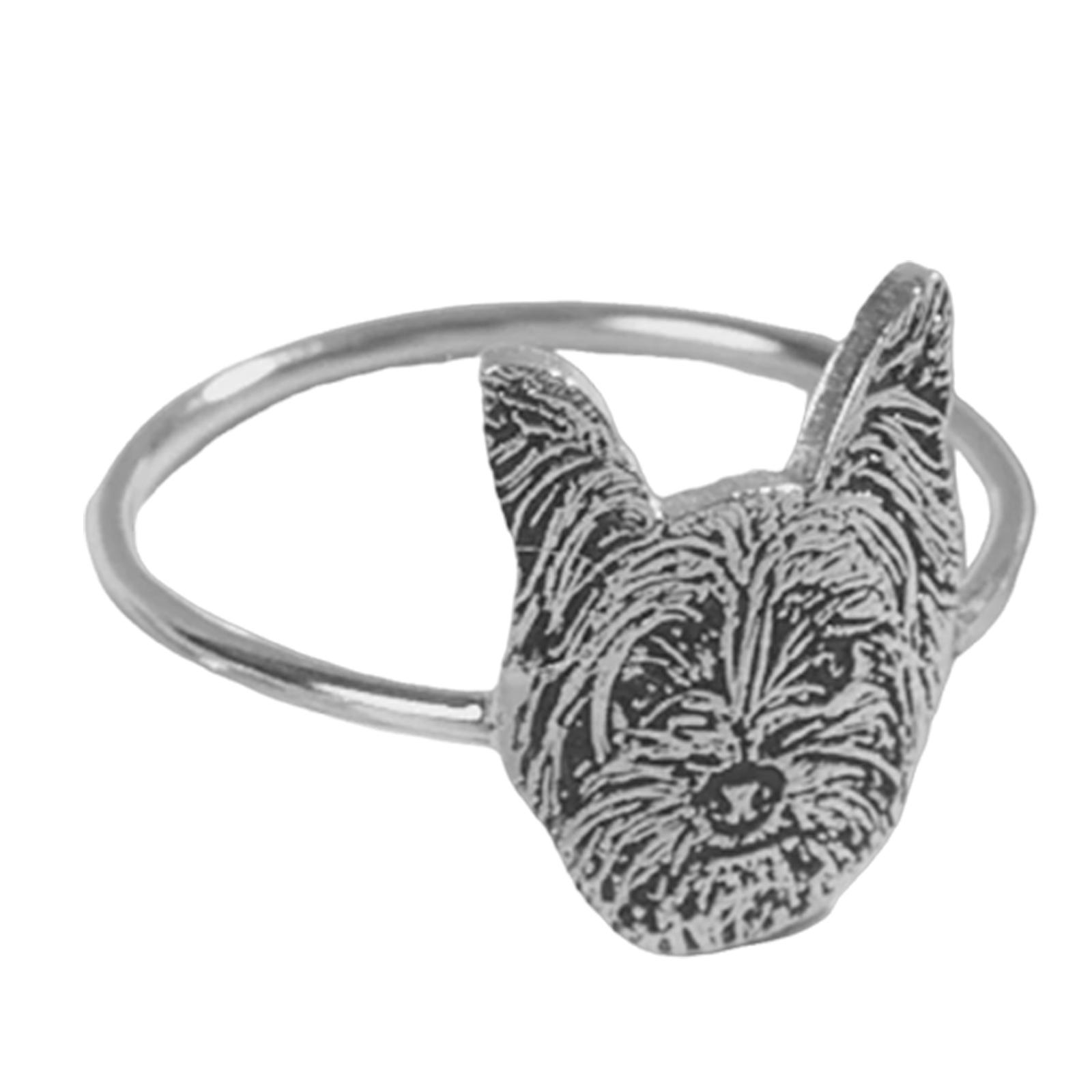Personalized Engraved Pet Head Outline Ring One Size срібний
Personalized Engraved Pet Head Outline Ring One Size срібний