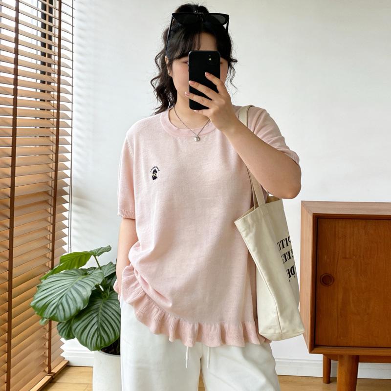 Spring 2026 Plus Size Ice Silk Embroidered Knit Short Sleeve Top XL рожевий
Spring 2026 Plus Size Ice Silk Embroidered Knit Short Sleeve Top XL рожевий