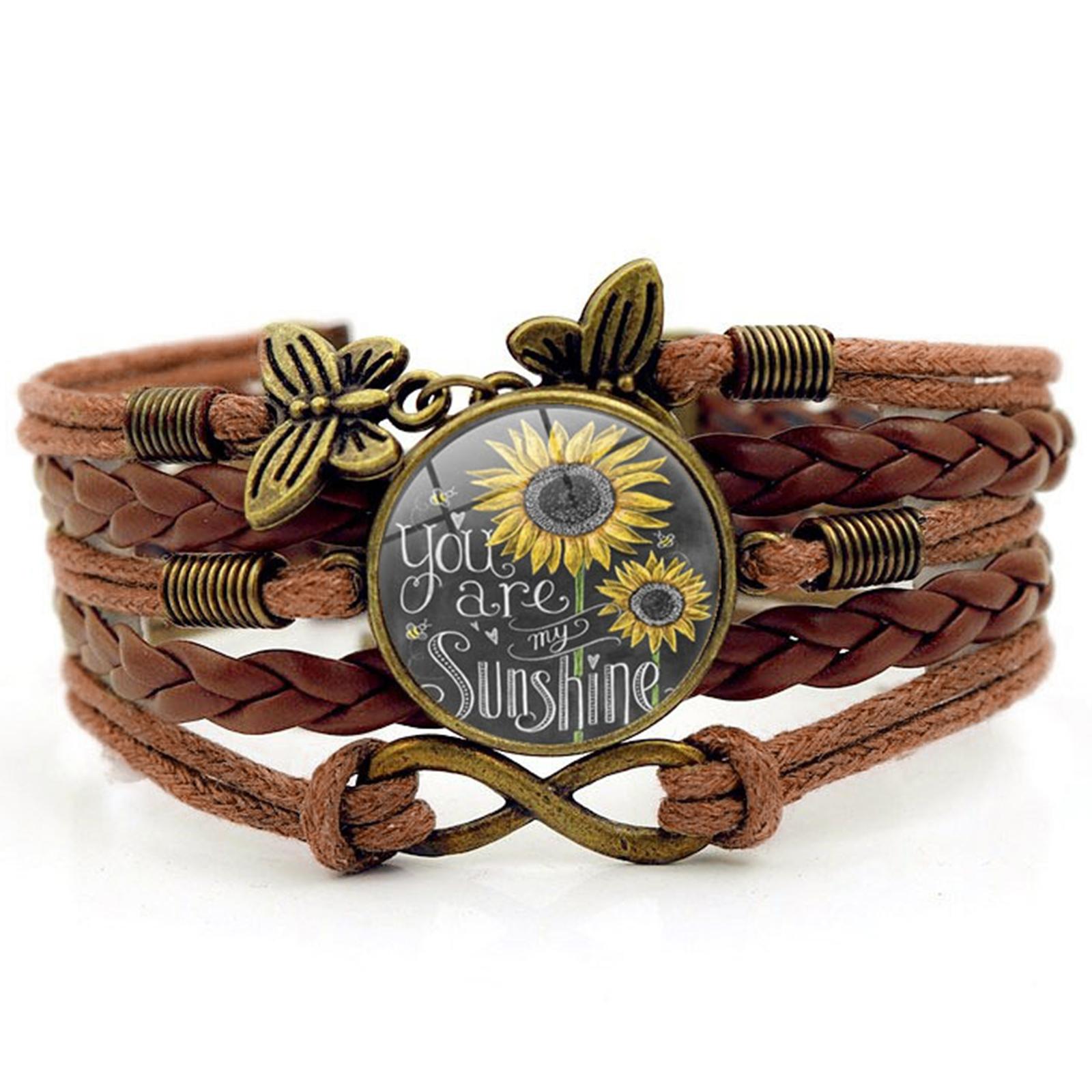 Wrap Bracelet Multilayer Leather Bracelet Bohemian Sunflower Wristband Jewelry for Women Handmade Jewelry for Sister 1 коричневый
Wrap Bracelet Multilayer Leather Bracelet Bohemian Sunflower Wristband Jewelry for Women Handmade Jewelry for Sister 1 коричневый