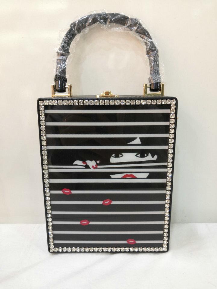 Boutique De FGG Sweet Lips Print PU Leather Women Bamboo Top-Handle Black Shoulder Hanadbag Crossbody Bag Box Totes Purses Bag Box Totes
Boutique De FGG Sweet Lips Print PU Leather Women Bamboo Top-Handle Black Shoulder Hanadbag Crossbody Bag Box Totes Purses Bag Box Totes