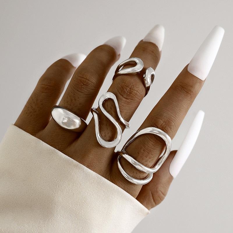Fashion Gold Color Smooth Geometric Open Rings Set For Women Exaggerated Metal Irregular Thick Chunky Ring Trendy Zircon Gifts
Fashion Gold Color Smooth Geometric Open Rings Set For Women Exaggerated Metal Irregular Thick Chunky Ring Trendy Zircon Gifts
