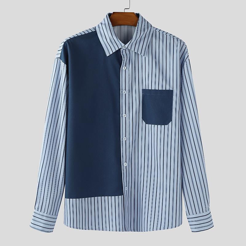 INCERUN Men Casual Long Sleeve Patchwork Buttons Up Striped Shirts Tops 4XL темно-синий
INCERUN Men Casual Long Sleeve Patchwork Buttons Up Striped Shirts Tops 4XL темно-синий