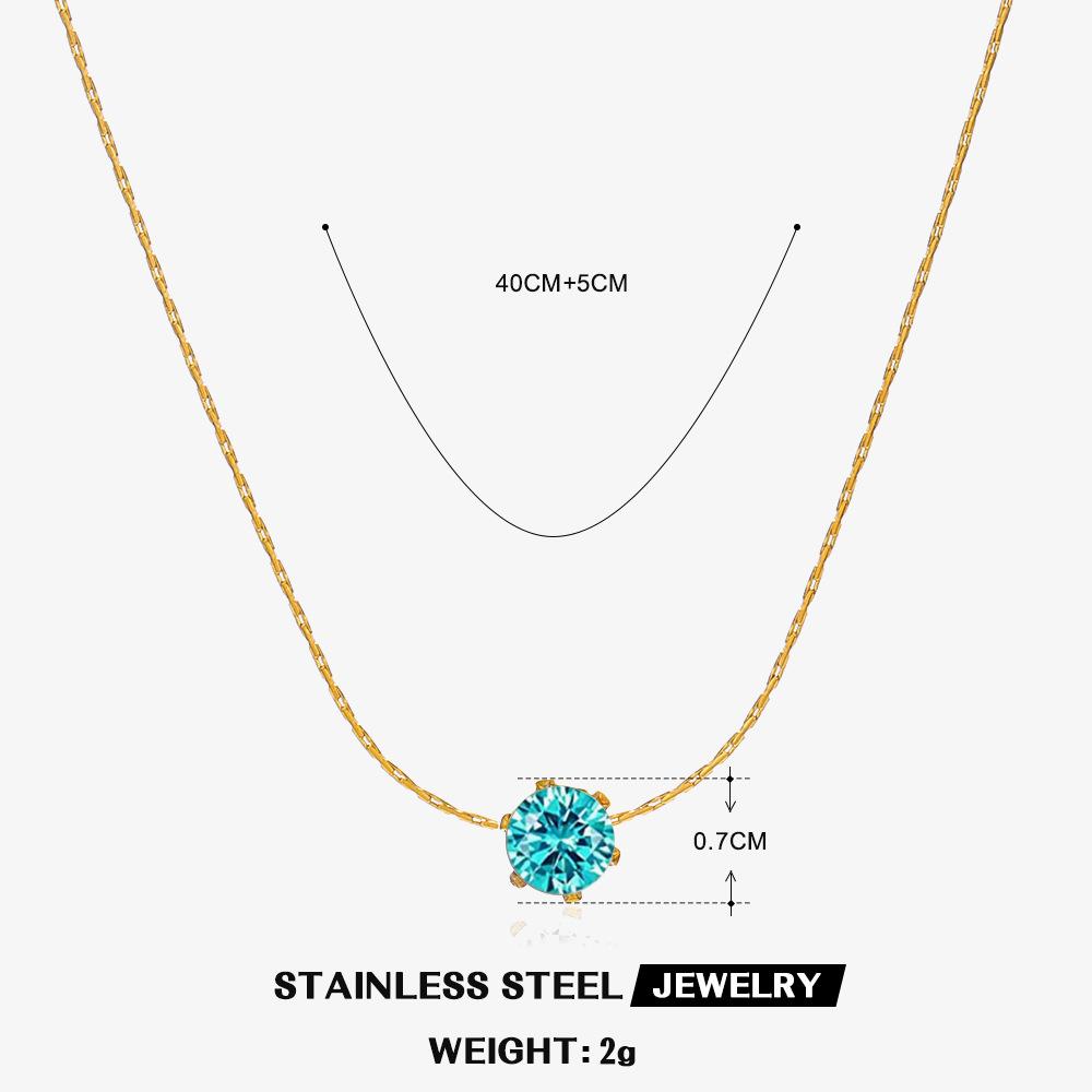 12 Months Birthstone Pendant Necklace Women Gold Color Stainless Steel Chain Choker Colorful Zircon Zircon Birthday Gift 40-45 cm
12 Months Birthstone Pendant Necklace Women Gold Color Stainless Steel Chain Choker Colorful Zircon Zircon Birthday Gift 40-45 cm