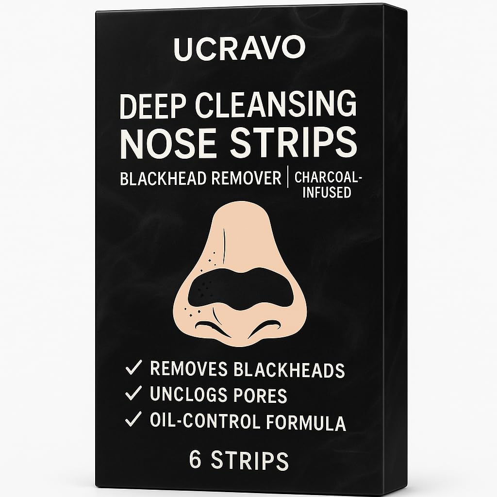 UCRAVO Pack of 6 Deep Purifying Nose Strips for Women & Men - With Fuji Green Tea & Witch Hazel extracts Removes Whiteheads Blackheads and cleans
UCRAVO Pack of 6 Deep Purifying Nose Strips for Women & Men - With Fuji Green Tea & Witch Hazel extracts Removes Whiteheads Blackheads and cleans