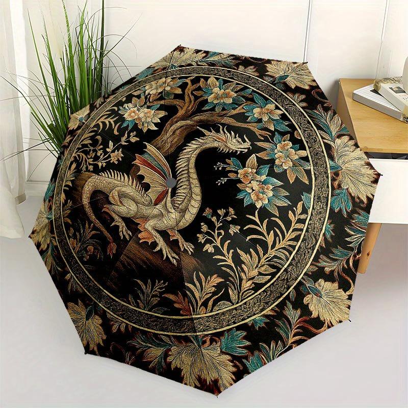 Dragon and Floral Tapestry Rug: Elegant Circular Design for Your Home Decor Umbrella, Portable 3-Fold Compact Umbrella for Men & Women R116
Dragon and Floral Tapestry Rug: Elegant Circular Design for Your Home Decor Umbrella, Portable 3-Fold Compact Umbrella for Men & Women R116