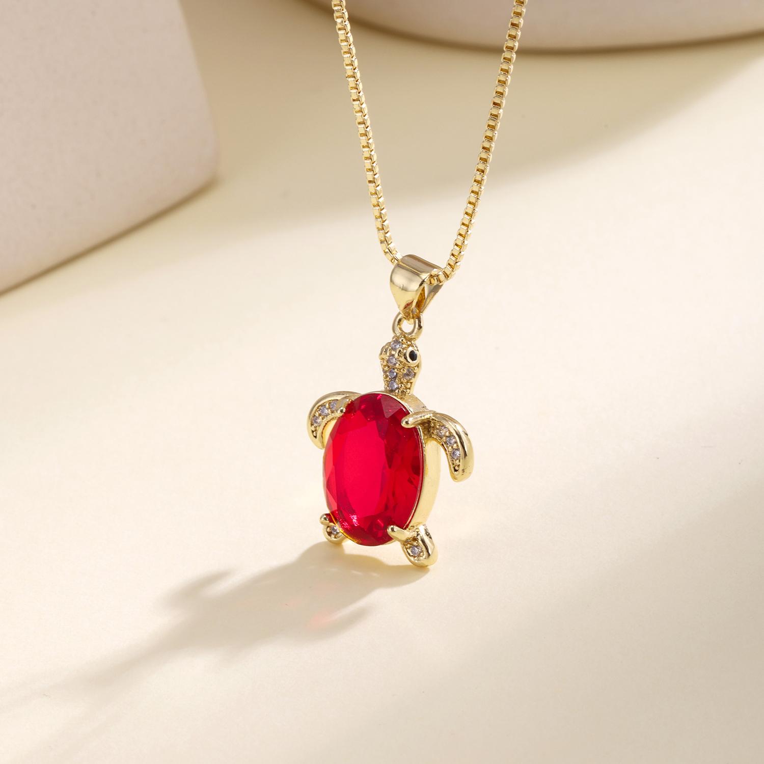 Nidin New Arrival Sea Turtle Necklace Cute Sparkling CZ Inlay Tortoise Pendant With Chain Summer Beach Jewelry For Women Girls красный
Nidin New Arrival Sea Turtle Necklace Cute Sparkling CZ Inlay Tortoise Pendant With Chain Summer Beach Jewelry For Women Girls красный
