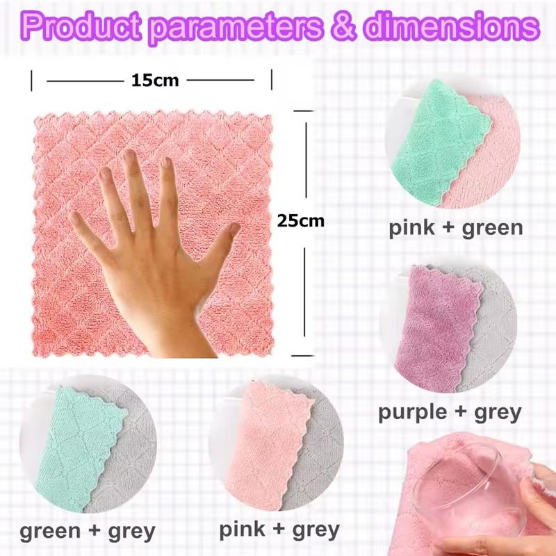 Kitchen Cloth Dishwashing Wipes Highly Absorbent Coral Fleece Dish Washing Wipes Non Stick Oil Water Wipes House Cleaning Cloth 10pcs
Kitchen Cloth Dishwashing Wipes Highly Absorbent Coral Fleece Dish Washing Wipes Non Stick Oil Water Wipes House Cleaning Cloth 10pcs