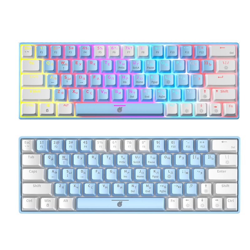 Brooktec PC US Layout Gaming Keyboard BTP-GK24 WB White & Light Blue (White + Light Blue Color) US Layout Blue Axis Mechanical Keyboard Wired
Brooktec PC US Layout Gaming Keyboard BTP-GK24 WB White & Light Blue (White + Light Blue Color) US Layout Blue Axis Mechanical Keyboard Wired