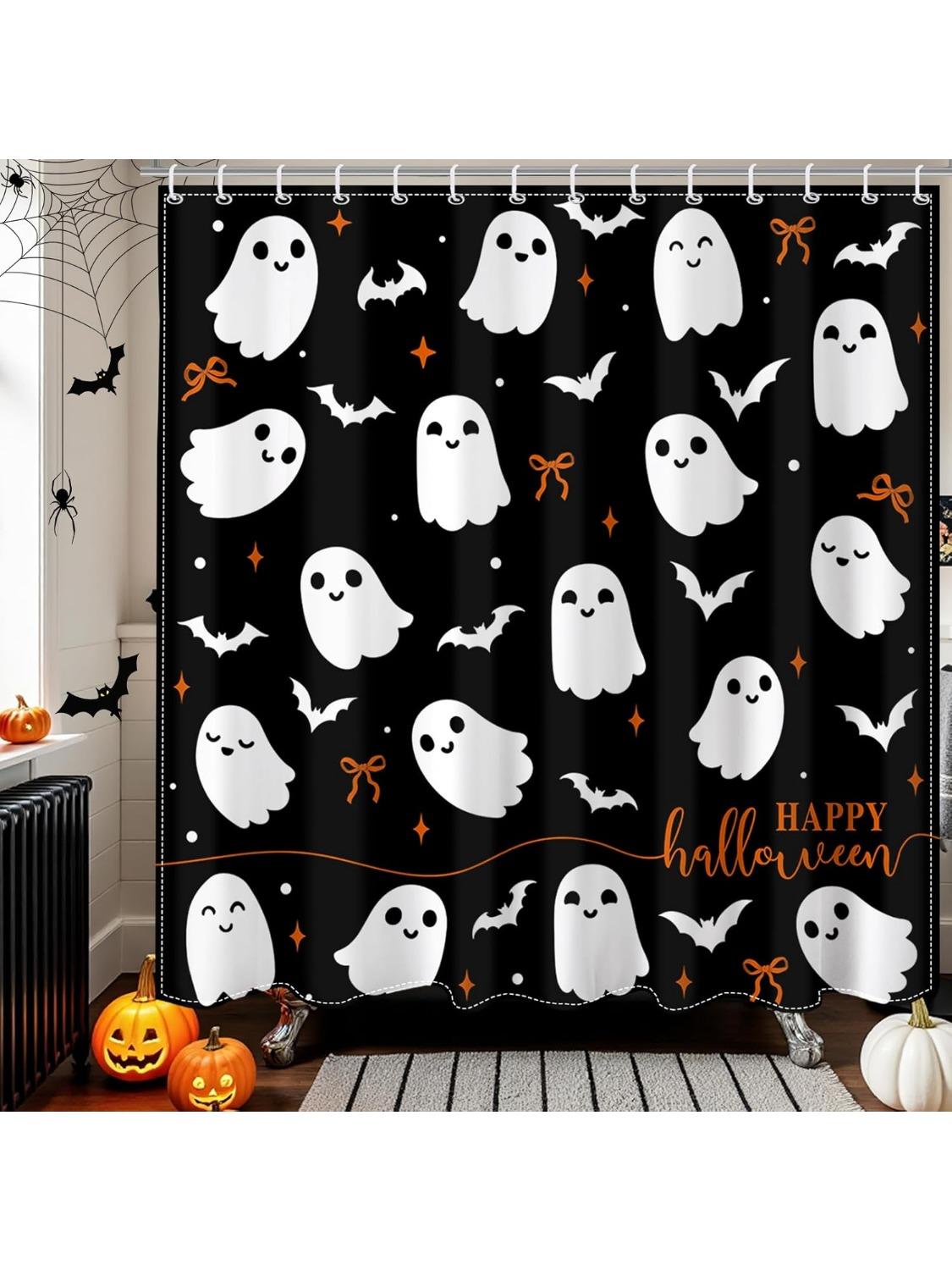 Halloween Shower Curtain For Bathroom, Black Cute Ghost Shower Curtain Little Bat Ghost Bow Bath Curtain For Halloween W60H190(CM)-1 Pcs
Halloween Shower Curtain For Bathroom, Black Cute Ghost Shower Curtain Little Bat Ghost Bow Bath Curtain For Halloween W60H190(CM)-1 Pcs