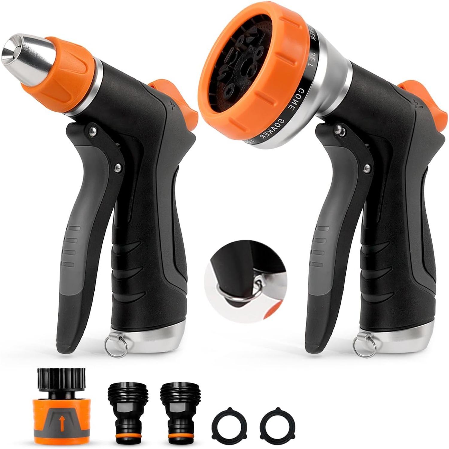 2 Pack Garden Hose Nozzle: High Pressure Water Hose Sprayer with 10 & 2 Spray Patterns - Lightweight & Rust-Proof Handheld Spray Gun (Black) 2-Pack чорний
2 Pack Garden Hose Nozzle: High Pressure Water Hose Sprayer with 10 & 2 Spray Patterns - Lightweight & Rust-Proof Handheld Spray Gun (Black) 2-Pack чорний
