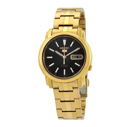 Seiko #SNKL88 Men s Gold-Tone Stainless Steel Black Dial Automatic Watch, Black, Modern
Seiko #SNKL88 Men s Gold-Tone Stainless Steel Black Dial Automatic Watch, Black, Modern