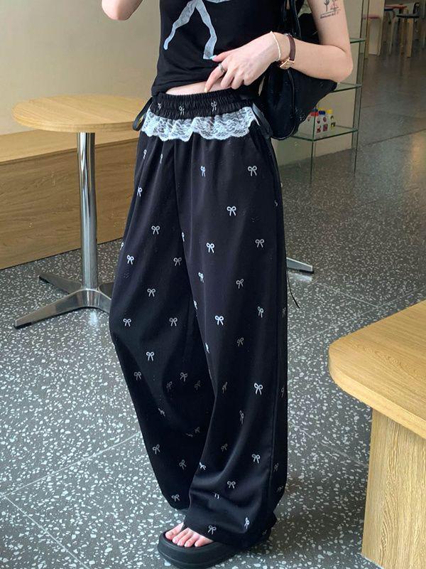 Женские брюки с высокой талией, пэчворк из цветочного кружева, широкие штанины - Сладкие и пикантные летние повседневные брюки S чёрный
Женские брюки с высокой талией, пэчворк из цветочного кружева, широкие штанины - Сладкие и пикантные летние повседневные брюки S чёрный