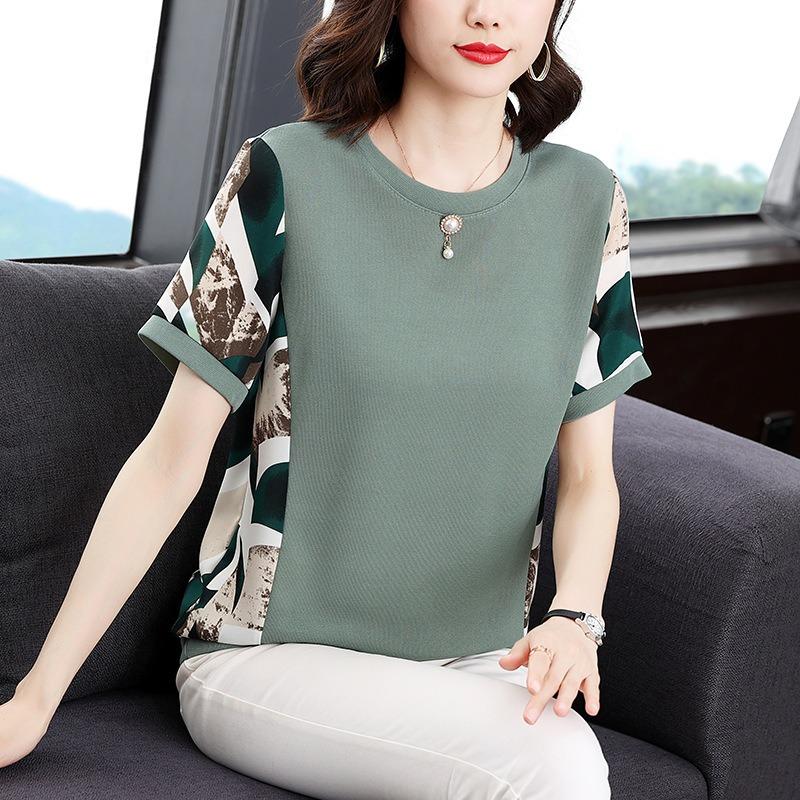 Short-sleeved T-shirt Women s Summer Fashion Loose Large Size Women s Top S зелений
Short-sleeved T-shirt Women s Summer Fashion Loose Large Size Women s Top S зелений