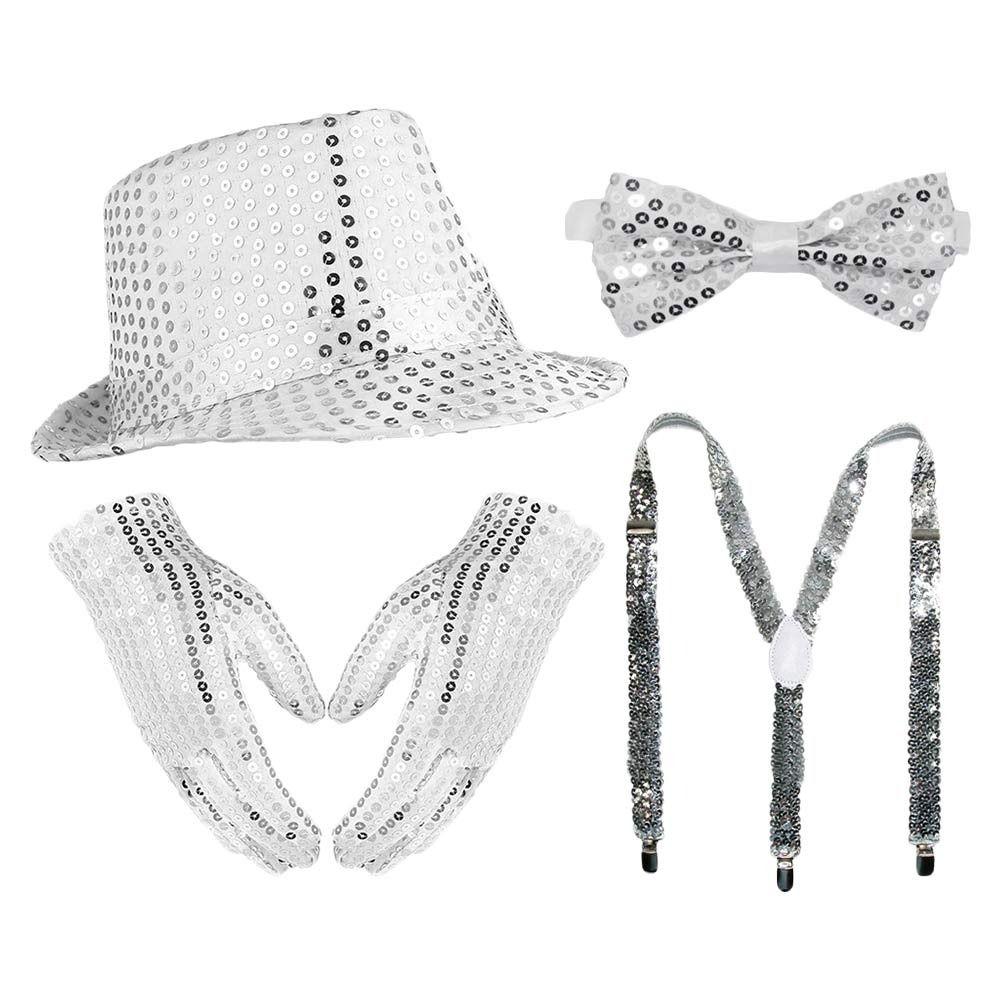 Shiny Sequined Hat Tie Gloves Set Masquerade Disco Stage Performance Costume for Men Women 3
Shiny Sequined Hat Tie Gloves Set Masquerade Disco Stage Performance Costume for Men Women 3