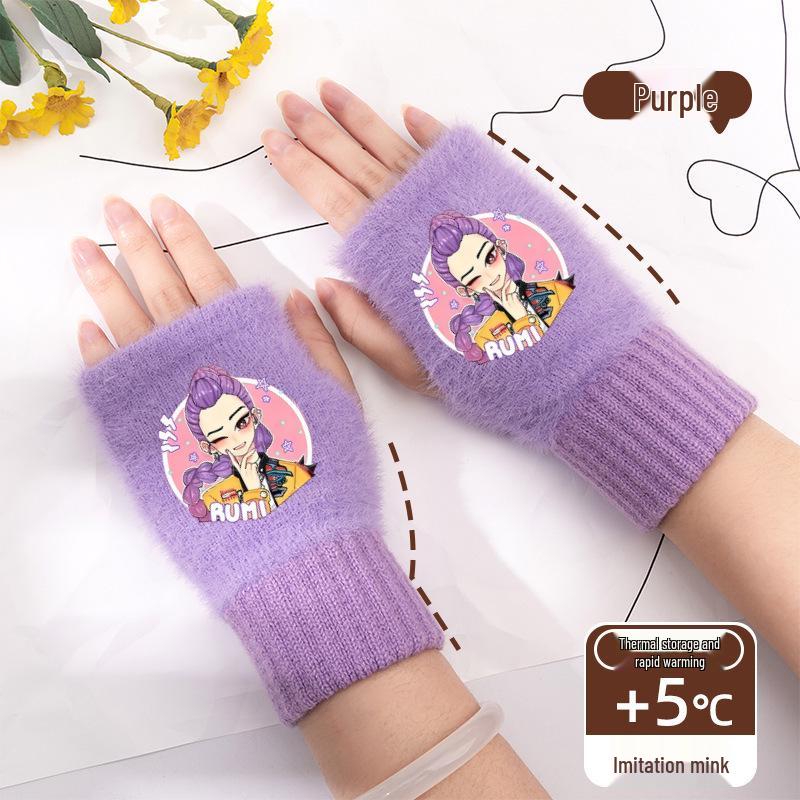 Kpop Women s Fingerless Knitted Gloves - Versatile Warm Plush Autumn/Winter Half-Finger Hand Socks, Solid Color for Students.
Kpop Women s Fingerless Knitted Gloves - Versatile Warm Plush Autumn/Winter Half-Finger Hand Socks, Solid Color for Students.