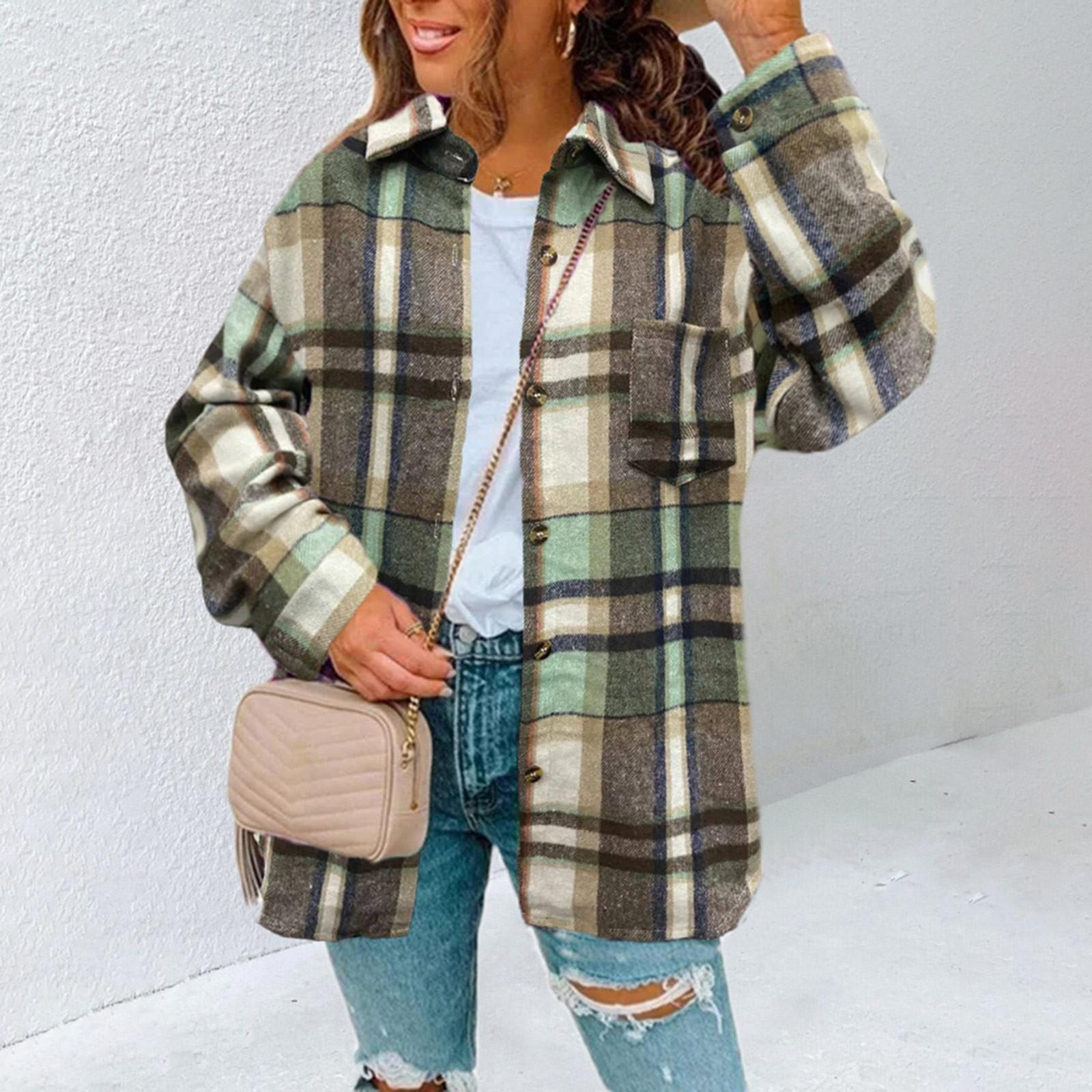 Женская мода повседневная осень и зима новая клетчатая куртка кардиган куртка XL зелёный
Женская мода повседневная осень и зима новая клетчатая куртка кардиган куртка XL зелёный