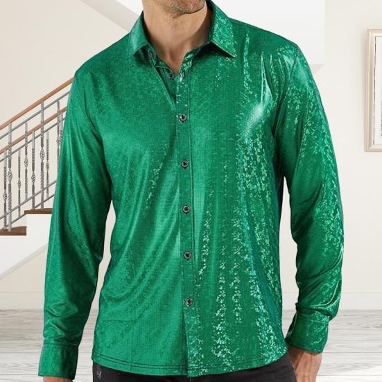 Yousheng Spring Fall Men Shirt Glossy Surface Single-breasted Turn-down Collar Cardigan Long Sleeves Cosplay Club Dance Party Top L зелёный
Yousheng Spring Fall Men Shirt Glossy Surface Single-breasted Turn-down Collar Cardigan Long Sleeves Cosplay Club Dance Party Top L зелёный