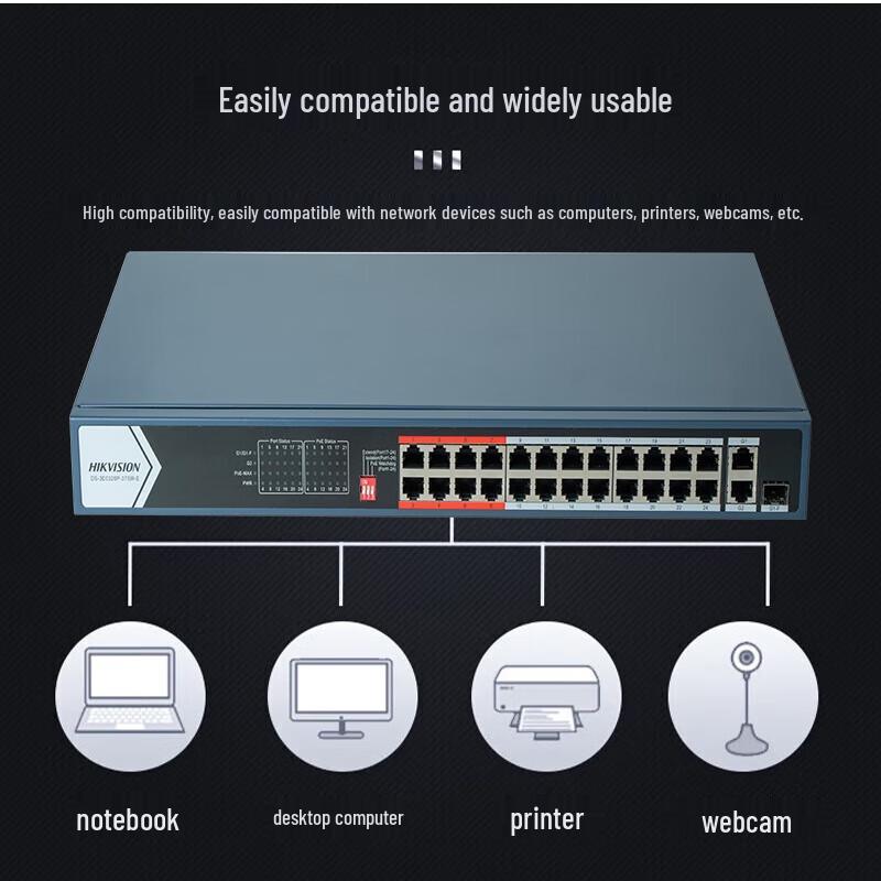 HIKVISION 24-Port Fast Ethernet PoE Switch
HIKVISION 24-Port Fast Ethernet PoE Switch