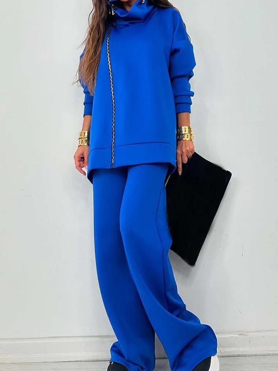 New Women s Fall/Winter Solid Casual Loose Fit Zip-Up Sport Shirt & Wide Leg Pants Set 5XL синій
New Women s Fall/Winter Solid Casual Loose Fit Zip-Up Sport Shirt & Wide Leg Pants Set 5XL синій