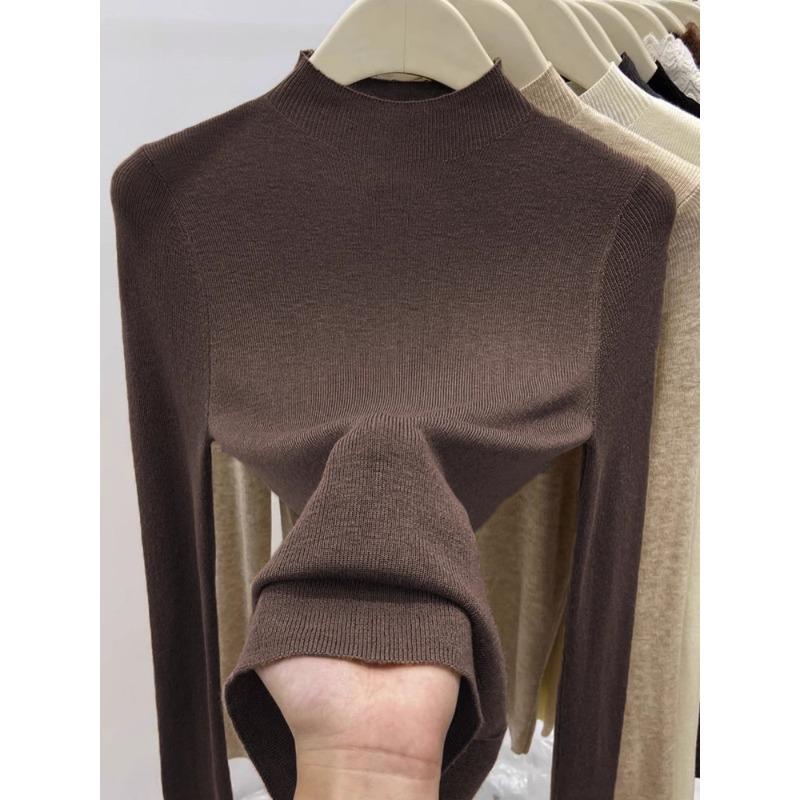 Spring new solid color temperament semi-turtleneck slim and thin shoulder long-sleeved knitted sweater women s sweater with trendy inner L кавовий
Spring new solid color temperament semi-turtleneck slim and thin shoulder long-sleeved knitted sweater women s sweater with trendy inner L кавовий