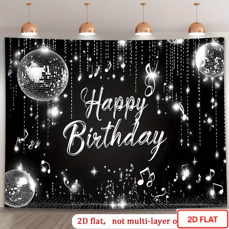 2D Happy Birthday Disco Backdrop Sparkling Black Silver Glitter Photo Booth Background 47.2x31.5inch/120*80cm
2D Happy Birthday Disco Backdrop Sparkling Black Silver Glitter Photo Booth Background 47.2x31.5inch/120*80cm
