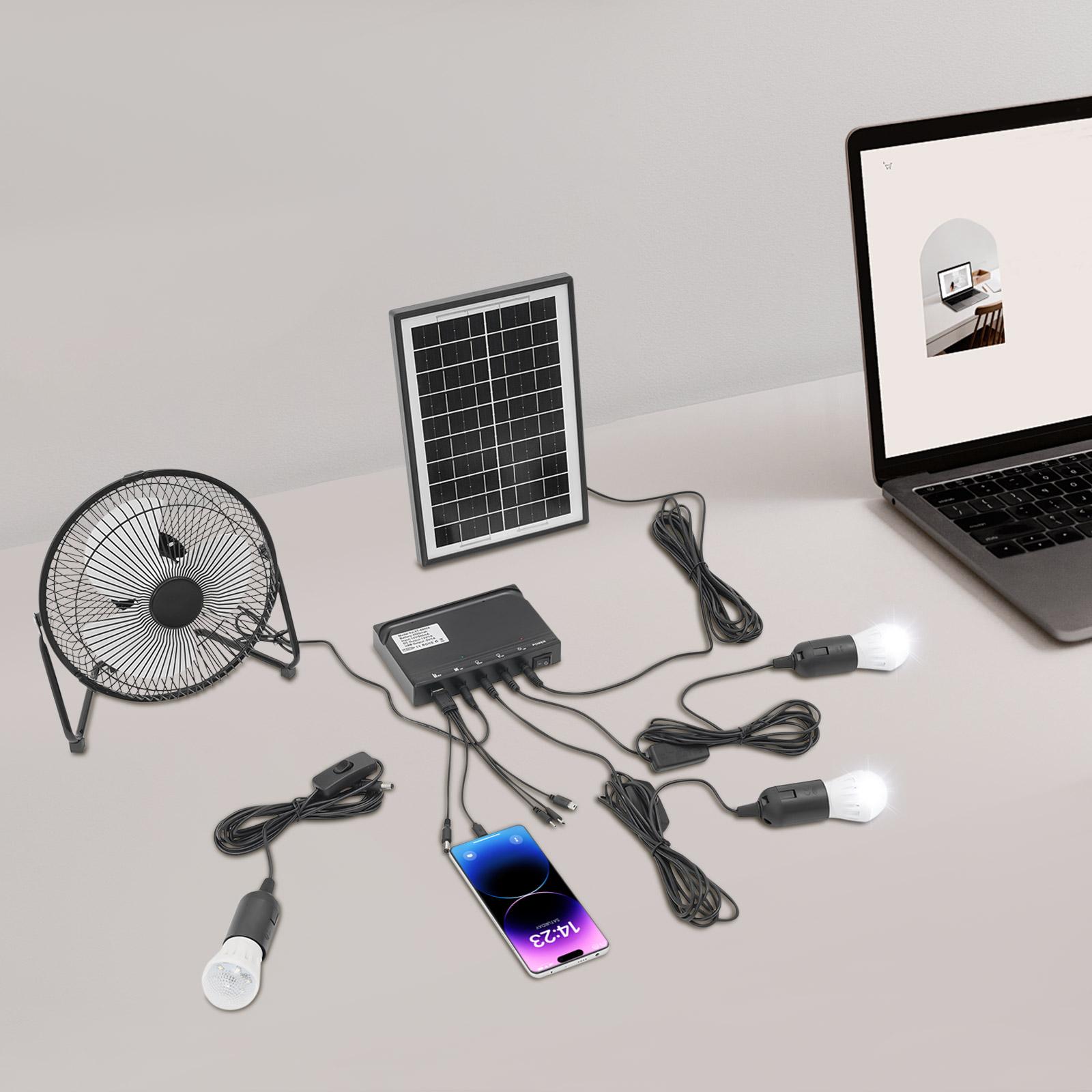 110V Black Solar Lighting & Fan Kit, Solar Powered Fan with 3 Bulbs,Freestanding 4000mAh for Home Lighting чорний
110V Black Solar Lighting & Fan Kit, Solar Powered Fan with 3 Bulbs,Freestanding 4000mAh for Home Lighting чорний