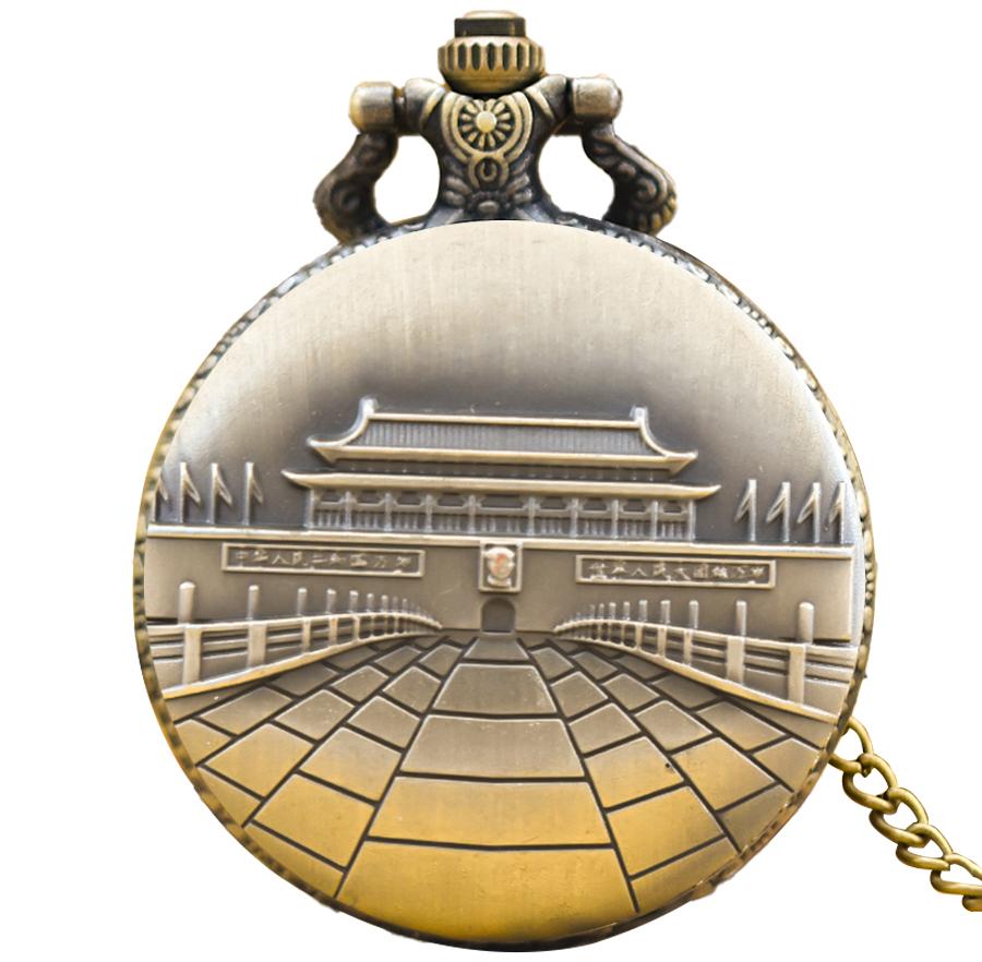 Vintage Bronze Steampunk China Tiananmen Scenic Spot Quartz Pocket Watch Necklace Pendant Clock Chain Men Women Chain Collection бронзовий
Vintage Bronze Steampunk China Tiananmen Scenic Spot Quartz Pocket Watch Necklace Pendant Clock Chain Men Women Chain Collection бронзовий