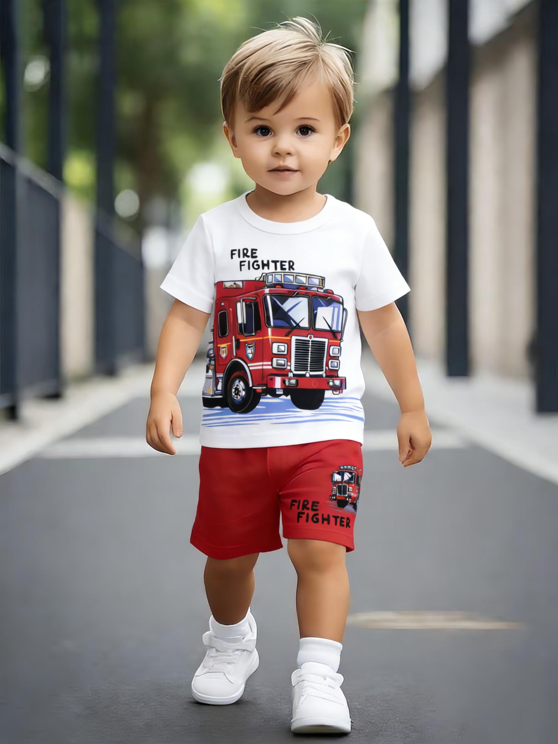Toddler Boys Cool Fire Truck Print 2-Piece Outfit, Summer Red & White Clothes for Kids, Perfect for Playwear & Outdoor 1-2Y белый
Toddler Boys Cool Fire Truck Print 2-Piece Outfit, Summer Red & White Clothes for Kids, Perfect for Playwear & Outdoor 1-2Y белый