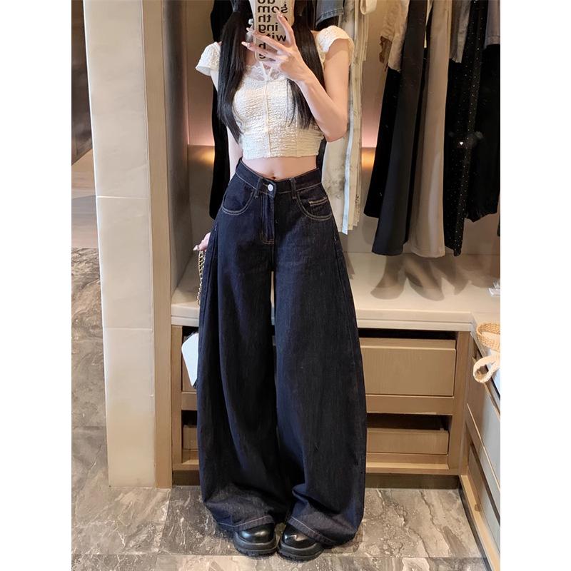 American High Street Women s Wide-Leg Washed Jeans - High Waist, Loose Fit, Floor-Length Autumn Pants M
American High Street Women s Wide-Leg Washed Jeans - High Waist, Loose Fit, Floor-Length Autumn Pants M
