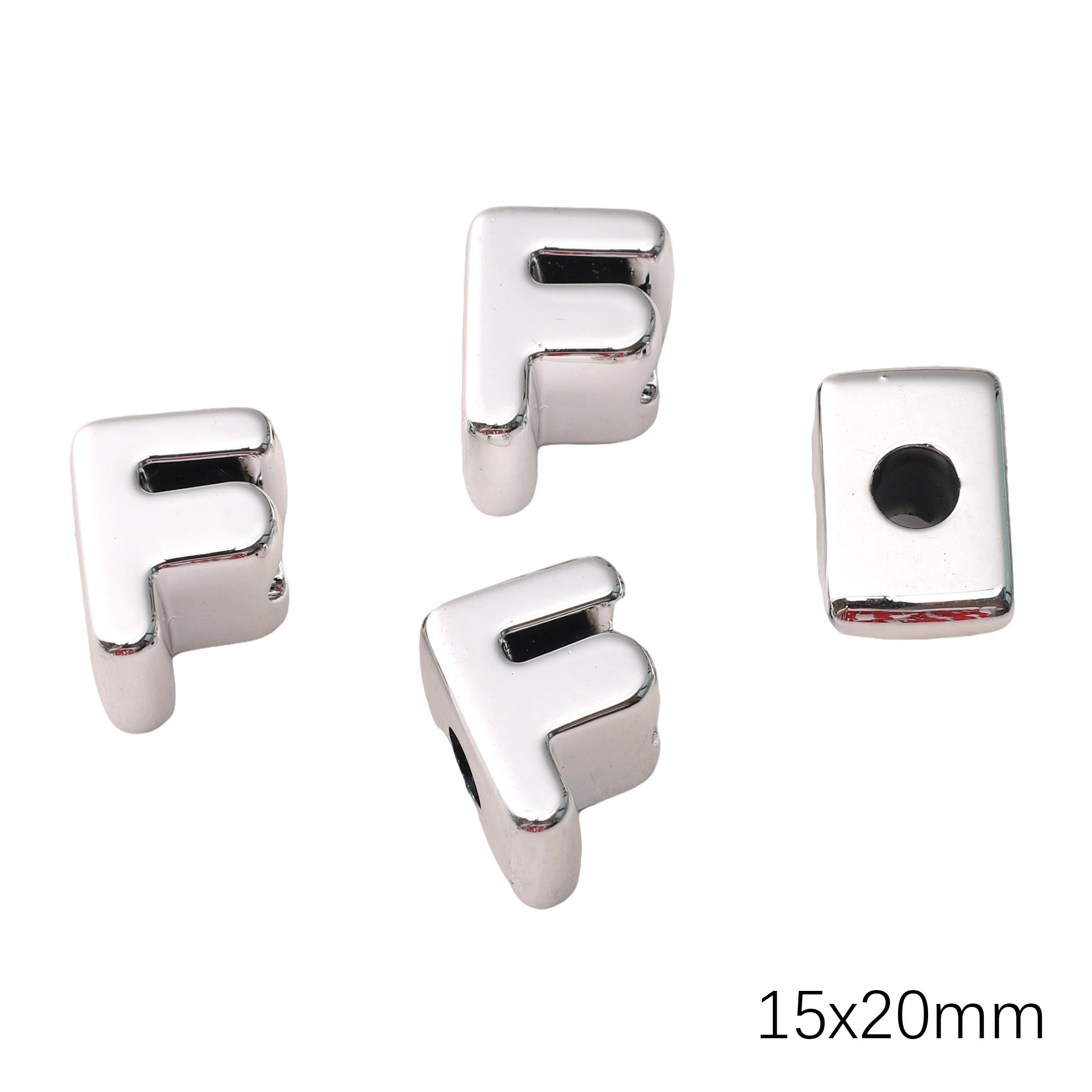 Акриловая УФ-покрытая серебром бусина-буква с большим отверстием для изготовления украшений, DIY-аксессуары F 15×20mm
Акриловая УФ-покрытая серебром бусина-буква с большим отверстием для изготовления украшений, DIY-аксессуары F 15×20mm