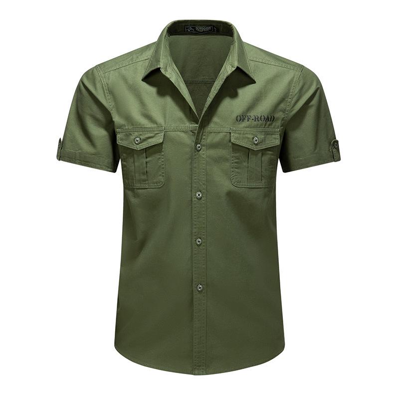 Мужская рубашка большого размера в стиле милитари - Повседневная летняя рубашка с коротким рукавом в корейском стиле XL
Мужская рубашка большого размера в стиле милитари - Повседневная летняя рубашка с коротким рукавом в корейском стиле XL