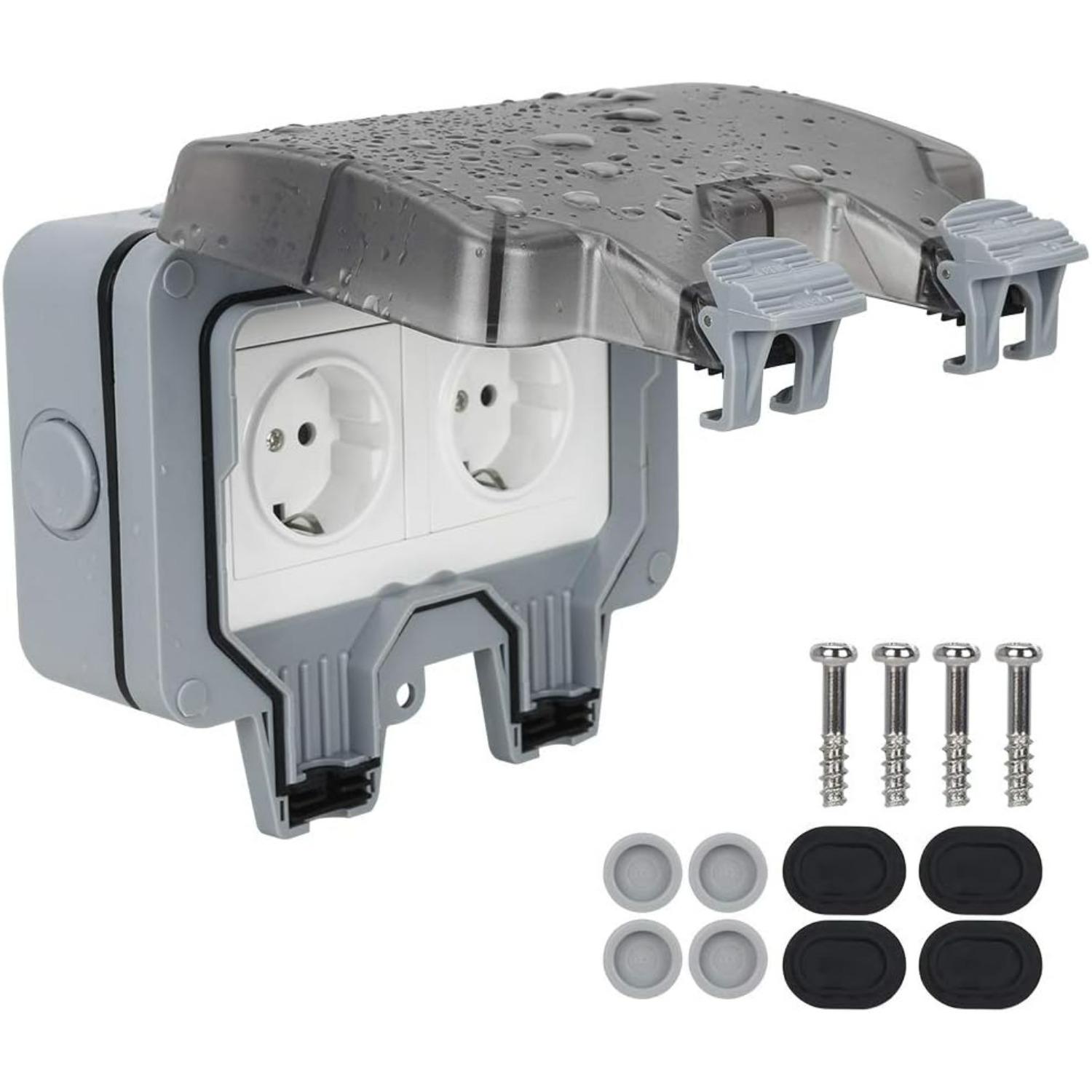 Outdoor Power Outlet IP66 Weatherproof for Outdoor Use, Wall Socket, Dustproof, Wet Room D4
Outdoor Power Outlet IP66 Weatherproof for Outdoor Use, Wall Socket, Dustproof, Wet Room D4