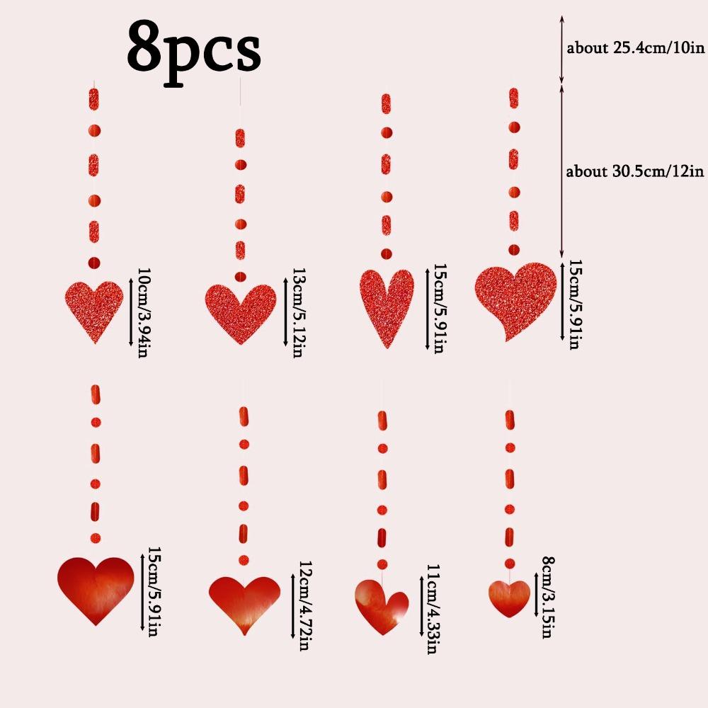 8pcs Glitter Red Heart Garlands Party Garlands Decorations Heart Streamers Mothers Day Hanging Decoration Red Birthday Banner Anniversary Decor
8pcs Glitter Red Heart Garlands Party Garlands Decorations Heart Streamers Mothers Day Hanging Decoration Red Birthday Banner Anniversary Decor