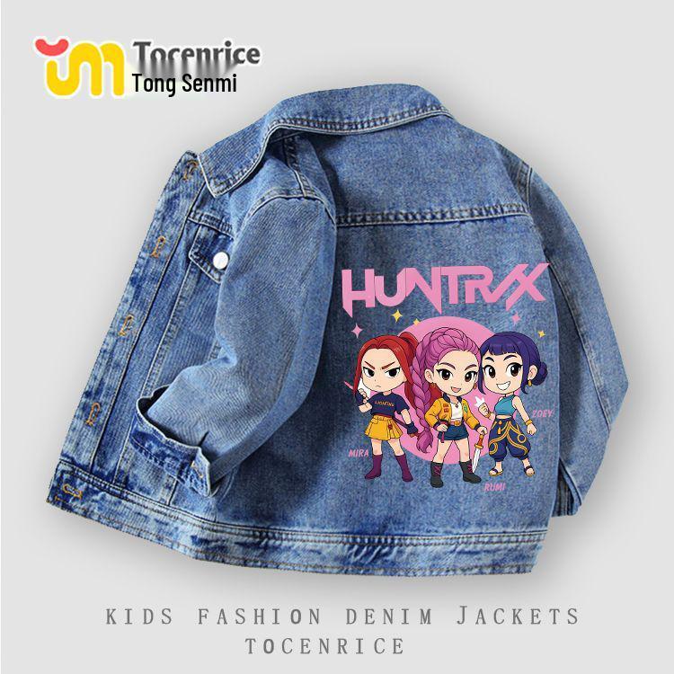 K-pop Monster Hunter Girls Denim Jacket - Spring/Autumn Trendy Lapel for Medium/Large Kids 130
K-pop Monster Hunter Girls Denim Jacket - Spring/Autumn Trendy Lapel for Medium/Large Kids 130