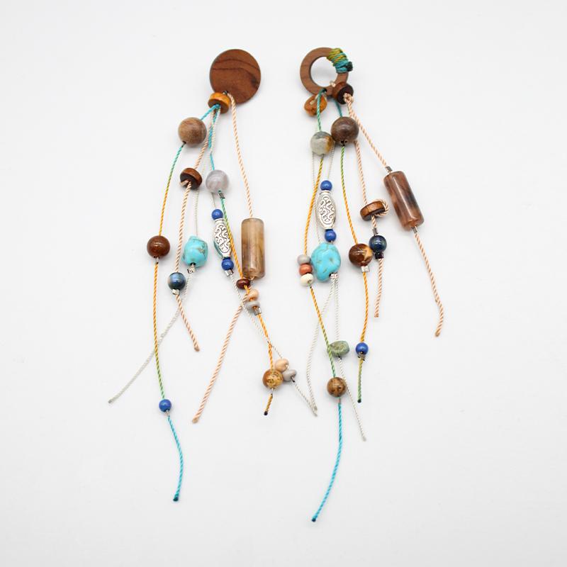 Silver Needle Wood Bead Stone Geometric Tassel Earrings Bohemian Vintage Vacation Stud Earrings Niche Premium Earrings
Silver Needle Wood Bead Stone Geometric Tassel Earrings Bohemian Vintage Vacation Stud Earrings Niche Premium Earrings