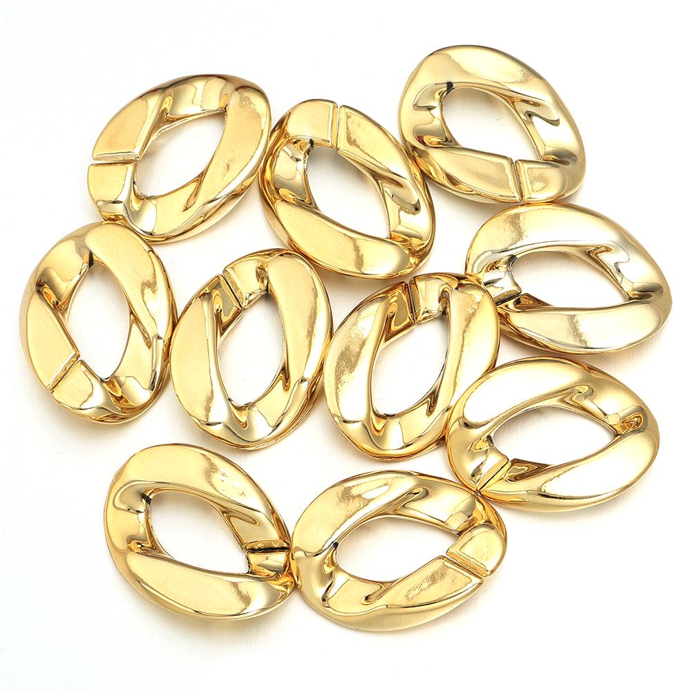 10pcs/bag Plated Acrylic Twisted Buckle Link Chain Connector For Jewelry Making Bracelet Necklace Handbag Chain Accessories золотой
10pcs/bag Plated Acrylic Twisted Buckle Link Chain Connector For Jewelry Making Bracelet Necklace Handbag Chain Accessories золотой