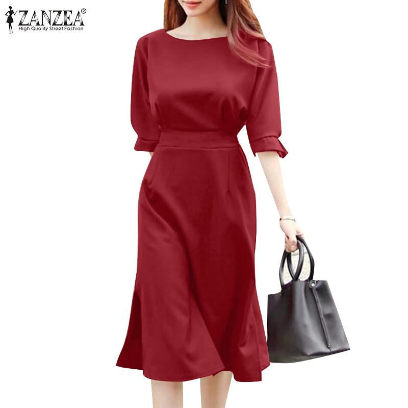 ZANZEA Женское свободное повседневное летнее длинное платье с круглым вырезом и половиной рукавов
ZANZEA Женское свободное повседневное летнее длинное платье с круглым вырезом и половиной рукавов