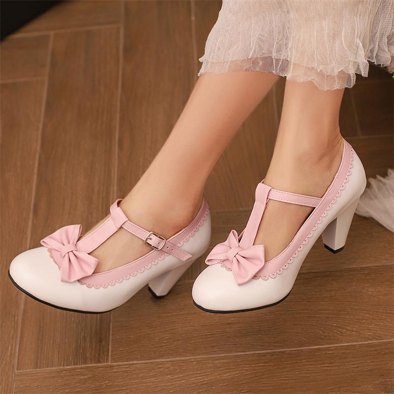Meotina Women Lolita Mary Janes Pumps Round Toe Thick High Heels Buckle Bow T-tied Kawaii Ladies Fashion Cosplay Shoes Spring Autumn 46 35 белый
Meotina Women Lolita Mary Janes Pumps Round Toe Thick High Heels Buckle Bow T-tied Kawaii Ladies Fashion Cosplay Shoes Spring Autumn 46 35 белый