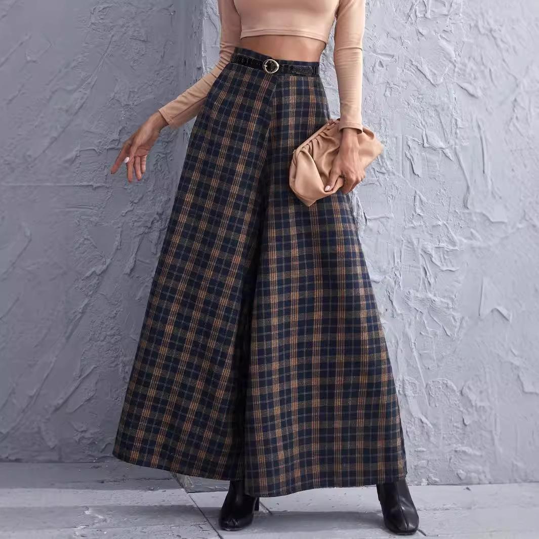 Женские новые осенние брюки с высокой талией, двухцветные клетчатые, с широкими штанинами, повседневного стиля, универсальные, драпирующиеся, клетчатые брюки XXL тёмно-синий
Женские новые осенние брюки с высокой талией, двухцветные клетчатые, с широкими штанинами, повседневного стиля, универсальные, драпирующиеся, клетчатые брюки XXL тёмно-синий