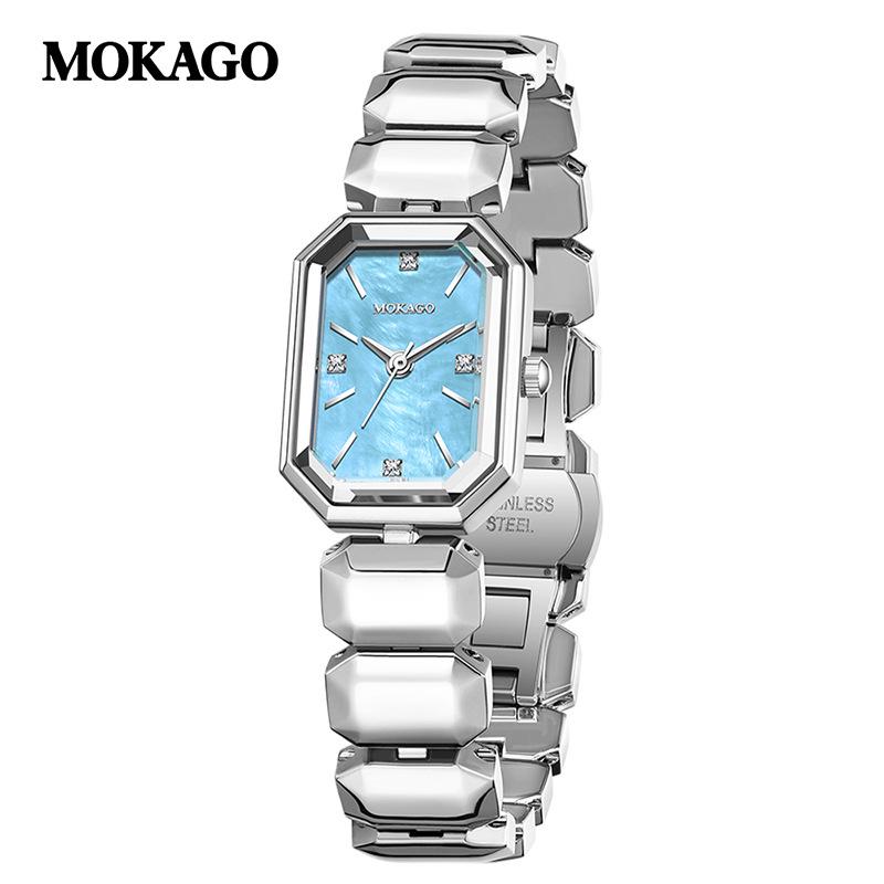 MOKAGO Quartz Watch: Elegant Rhinestone Alloy with Silver Band & Mother-of-Pearl Dial - Perfect Luxury for Couples.
MOKAGO Quartz Watch: Elegant Rhinestone Alloy with Silver Band & Mother-of-Pearl Dial - Perfect Luxury for Couples.