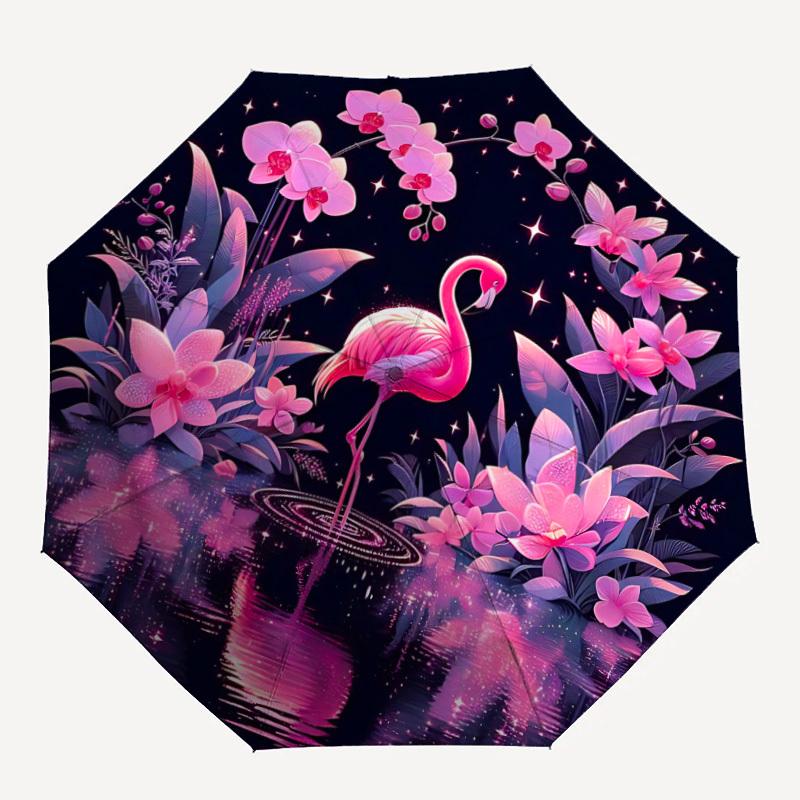 1pc Flamingo Night Garden Automatic Open/Close Umbrella, Portable Folding Umbrella for Travel, Themed Events060
1pc Flamingo Night Garden Automatic Open/Close Umbrella, Portable Folding Umbrella for Travel, Themed Events060