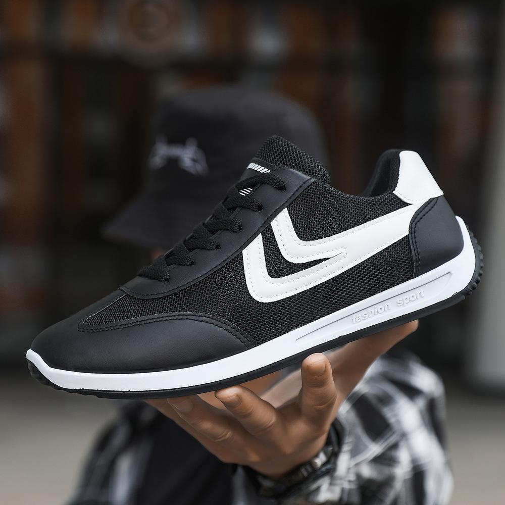 Оптовая продажа, летняя новая модная модная дышащая тонкая обувь с низким берцем, модная простая нишевая мужская обувь для папы 44