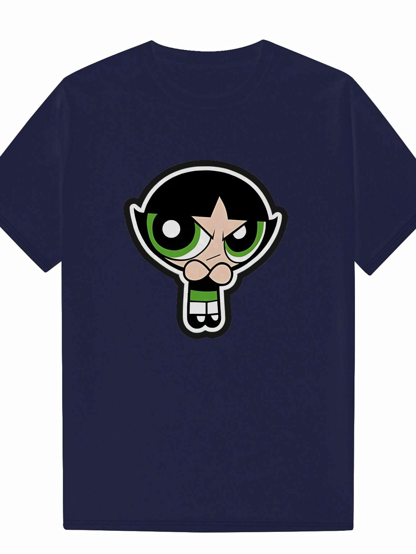 Crew Neck T-shirt - Black with White Anime Character Graphic S
Crew Neck T-shirt - Black with White Anime Character Graphic S